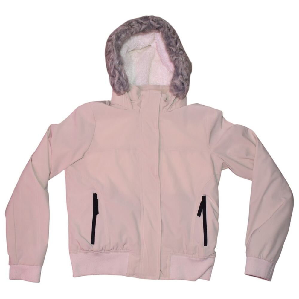 HOLLISTER All-Weather Cream Jacket - Removable Faux Fur Trim Hood - Womens Small
